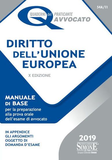 Immagine di DIRITTO DELL`UNIONE EUROPEA 2019. MANUALE DI BASE