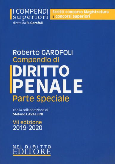 Immagine di COMPENDIO DI DIRITTO PENALE PARTE SPECIALE 2019/2020