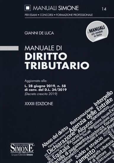 Immagine di MANUALE DI DIRITTO TRIBUTARIO 2019