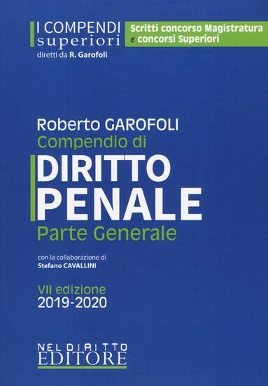 Immagine di COMPENDIO DI DIRITTO PENALE PARTE GENERALE 2019/2020