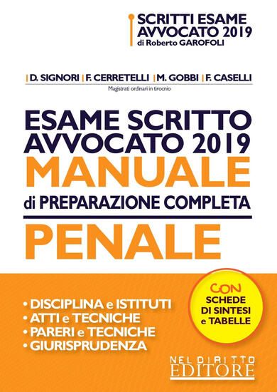 Immagine di ESAME AVVOCATO 2019. MANUALE DI PREPARAZIONE COMPLETA DIRITTO PENALE