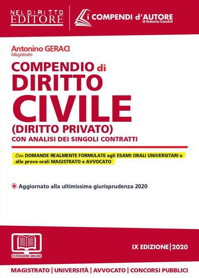 Immagine di COMPENDIO DI DIRITTO CIVILE (DIRITTO PRIVATO) 2020