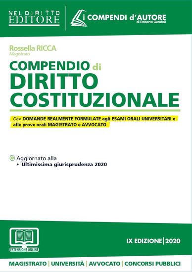 Immagine di COMPENDIO DI DIRITTO COSTITUZIONALE 2020