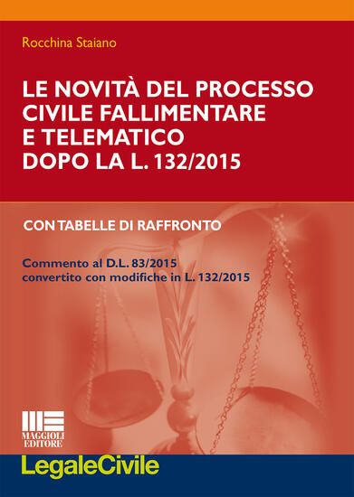 Immagine di NOVITA` DEL PROCESSO CIVILE FALLIMENTARE E TELEMATICO DOPO LA L. 132/2015. CON TABELLE DI RAFFRONTO