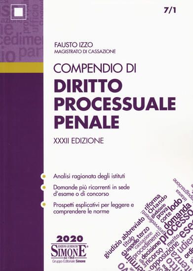 Immagine di COMPENDIO DI DIRITTO PROCESSUALE PENALE 2020