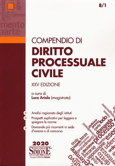 Immagine di COMPENDIO DI DIRITTO PROCESSUALE CIVILE 2020