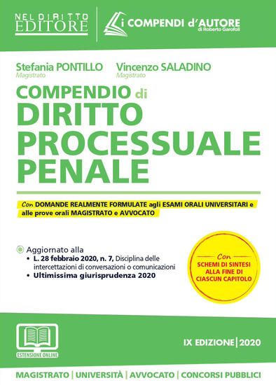 Immagine di COMPENDIO DI DIRITTO PROCESSUALE PENALE 2020