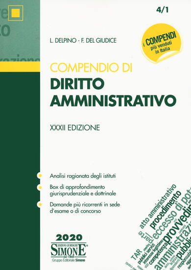 Immagine di COMPENDIO DI DIRITTO AMMINISTRATIVO 2020