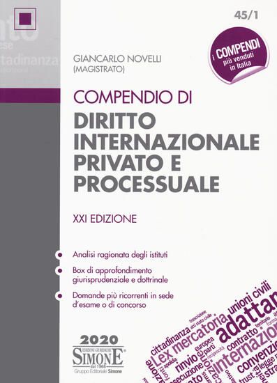 Immagine di COMPENDIO DI DIRITTO INTERNAZIONALE PRIVATO E PROCESSUALE 2020