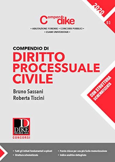 Immagine di COMPENDIO DI DIRITTO PROCESSUALE CIVILE 2020