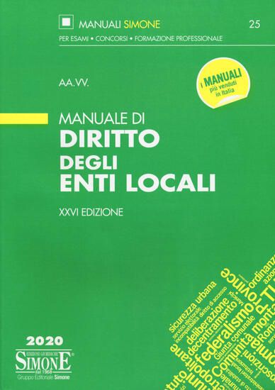 Immagine di MANUALE DI DIRITTO DEGLI ENTI LOCALI 2020