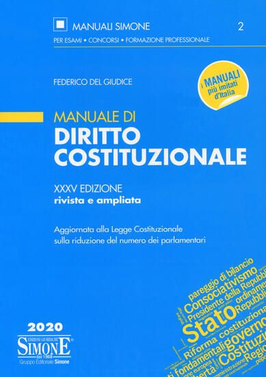 Immagine di MANUALE DIRITTO COSTITUZIONALE 2020