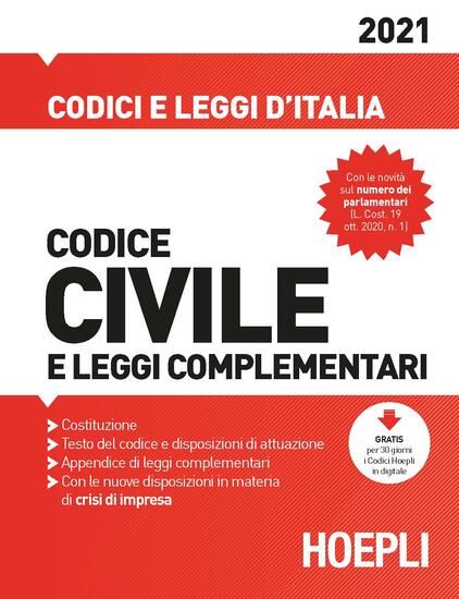 Immagine di CODICE CIVILE E LEGGI COMPLEMENTARI 2021