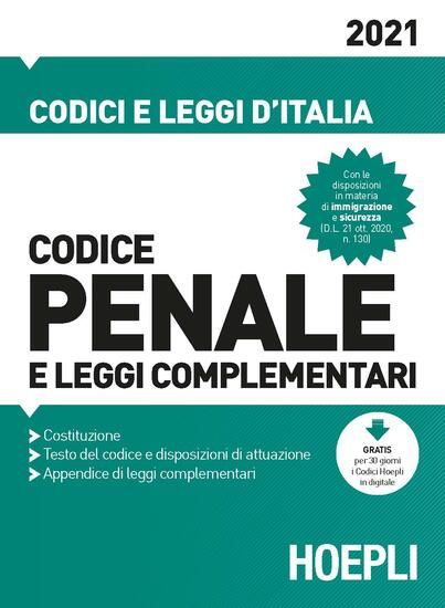 Immagine di CODICE PENALE E LEGGI COMPLEMENTARI 2021