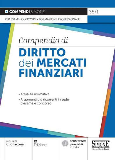 Immagine di COMPENDIO DI DIRITTO DEI MERCATI FINANZIARI 2021