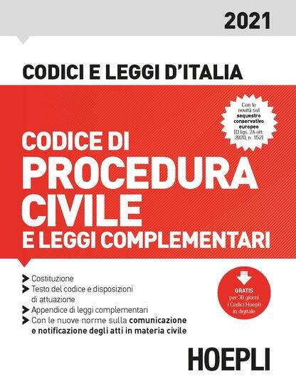 Immagine di CODICE DI PROCEDURA CIVILE E LEGGI COMPLEMENTARI 2021