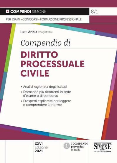 Immagine di COMPENDIO DI DIRITTO PROCESSUALE CIVILE 2021