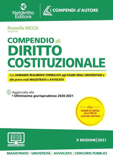 Immagine di COMPENDIO DI DIRITTO COSTITUZIONALE. 2021