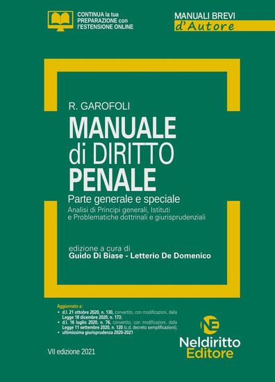 Immagine di MANUALE DI DIRITTO PENALE 2021