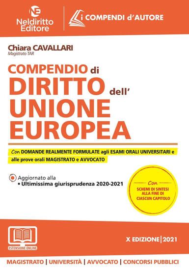 Immagine di COMPENDIO DI DIRITTO DELL`UNIONE EUROPEA 2021