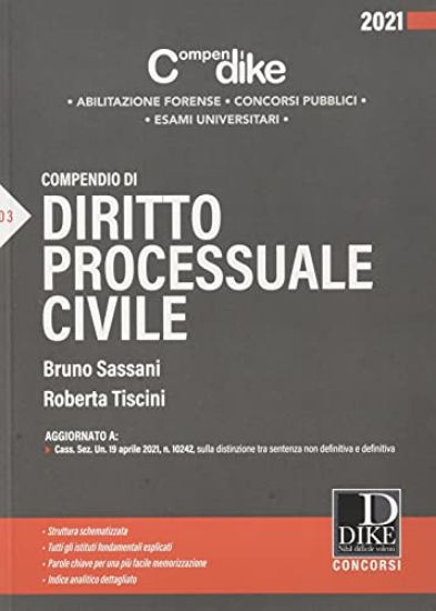 Immagine di COMPENDIO DI DIRITTO PROCESSUALE CIVILE. 2021