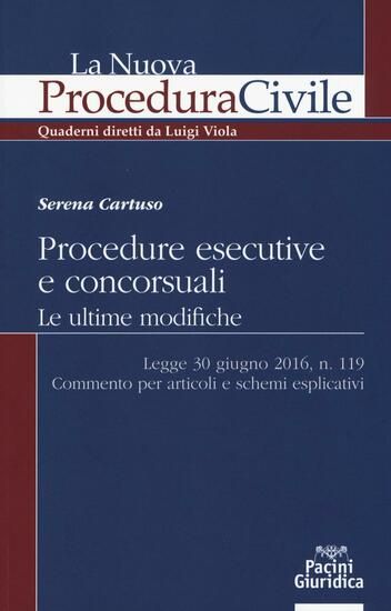 Immagine di PROCEDURE ESECUTIVE E CONCORSUALI. LE ULTIME MODIFICHE. LEGGE 30 GIUGNO 2016, N. 119. COMMENTO P...