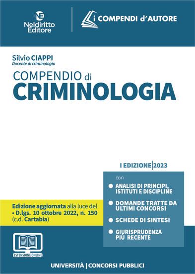 Immagine di COMPENDIO DI CRIMINOLOGIA. CON ESPANSIONE ONLINE 2023