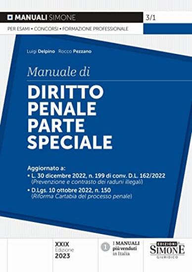 Immagine di MANUALE DI DIRITTO PENALE. PARTE SPECIALE