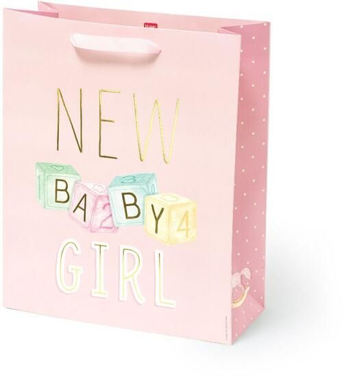 Immagine di SACCHETTO REGALO LEGAMI GIFT BAG LARGE NEW BABY GIRL