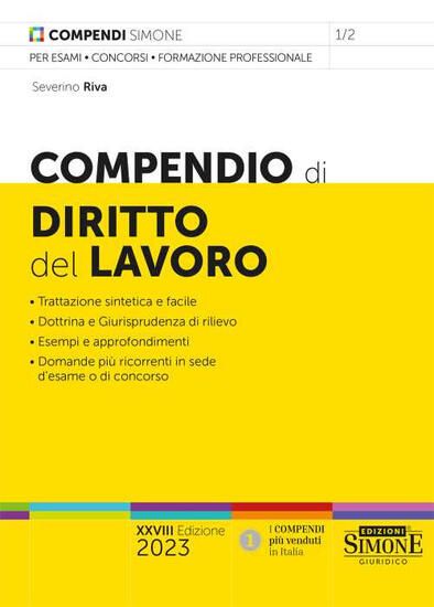 Immagine di COMPENDIO DI DIRITTO DEL LAVORO 2023