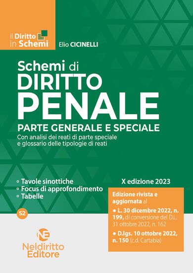 Immagine di SCHEMI DI DIRITTO PENALE. PARTE GENERALE E SPECIALE 2023