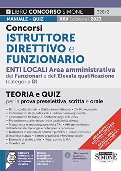 Immagine di CONCORSI ISTRUTTORE DIRETTIVO E FUNZIONARIO.ENTI LOCALI AREA AMMINISTRATIVA CAT. D