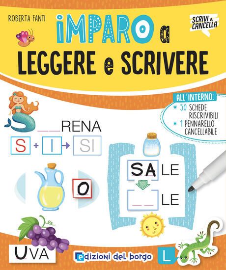 Immagine di IMPARO A LEGGERE E SCRIVERE. EDIZ. A COLORI. CON PENNARELLO CANCELLABILE. CON 50 SCHEDE RISCRIVI...