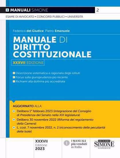 Immagine di MANUALE DI DIRITTO COSTITUZIONALE 2023