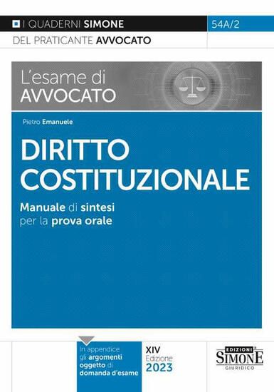 Immagine di ESAME DI AVVOCATO. DIRITTO COSTITUZIONALE L 2023