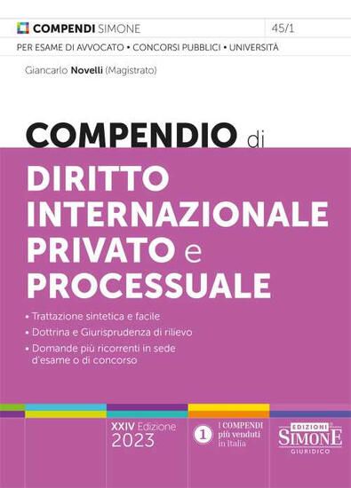 Immagine di COMPENDIO DI DIRITTO INTERNAZIONALE PRIVATO E PROCESSUALE. CON ESPANSIONE ONLINE 2023