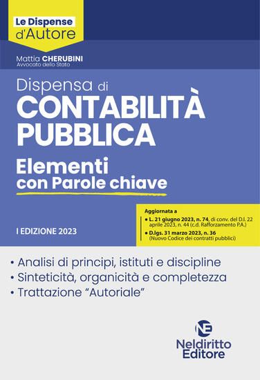 Immagine di CONTABILITA` DEGLI ENTI LOCALI. ELEMENTI CON PAROLE CHIAVE (  DISPENSA ) 2023