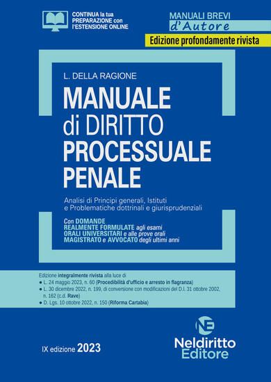 Immagine di MANUALE DI DIRITTO PROCESSUALE PENALE 2023