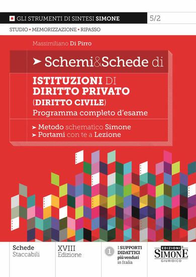 Immagine di SCHEMI & SCHEDE DI ISTITUZIONI DI DIRITTO PRIVATO (DIRITTO CIVILE). PROGRAMMA COMPLETO D`ESAME