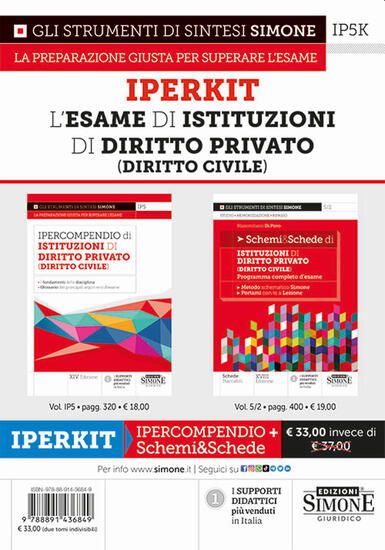 Immagine di ESAME DI ISTITUZIONI DI DIRITTO PRIVATO (DIRITTO CIVILE). IPERKIT ( L` )