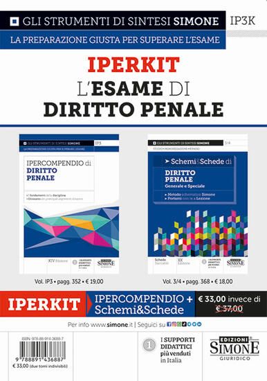 Immagine di ESAME DI DIRITTO PENALE. IPERKIT. IPERCOMPENDIO DI DIRITTO PENALE-SCHEMI & SCHEDE DI DIRITTO PENALE