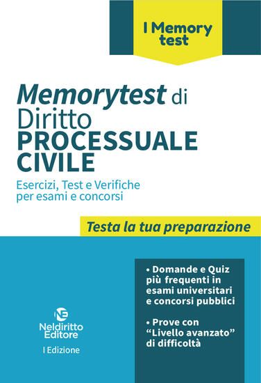 Immagine di MEMORYTEST DI DIRITTO PROCESSUALE CIVILE