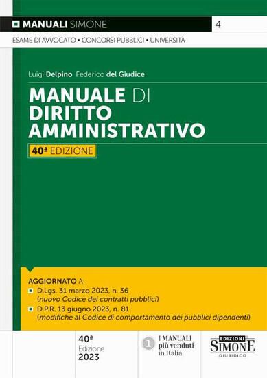 Immagine di MANUALE DI DIRITTO AMMINISTRATIVO 2023