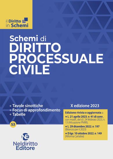 Immagine di SCHEMI DI DIRITTO PROCESSUALE CIVILE. NUOVA EDIZ. 2023