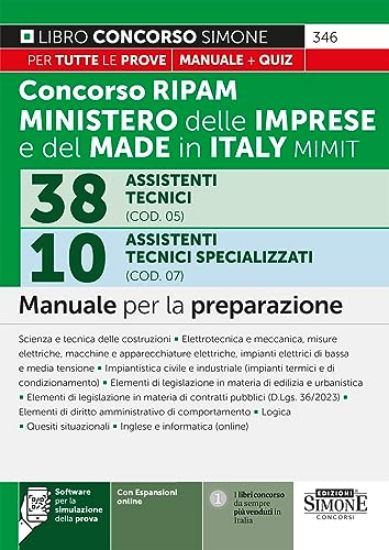 Immagine di CONCORSO RIPAM 338 POSTI. MINISTERO DELLE IMPRESE E DEL MADE IN ITALY MIMIT. 38 ASSISTENTI TECNICI