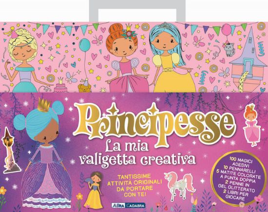 Immagine di PRINCIPESSE. LA MIA VALIGETTA CREATIVA. EDIZ. A COLORI. CON 50 ADESIVI. CON 5 MATITE COLORATE A ...