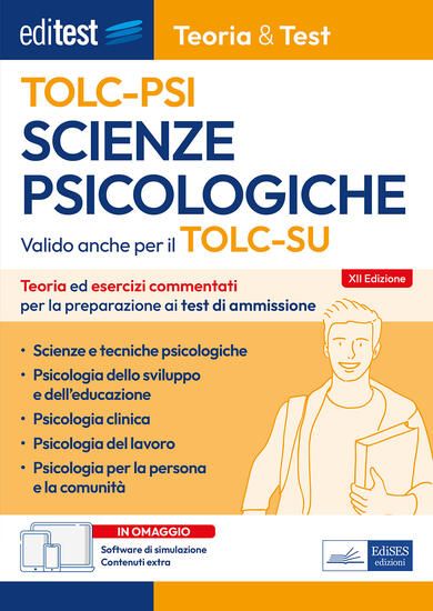 Immagine di EDITEST. SCIENZE PSICOLOGICHE. TEORIA & TEST. NOZIONI TEORICHE ED ESERCIZI COMMENTATI PER LA PRE...