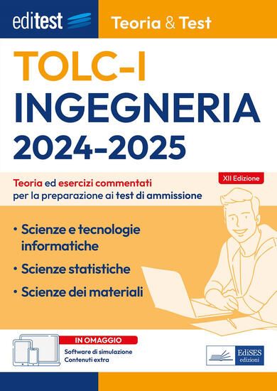 Immagine di EDITEST TOLC . INGEGNERIA. TEORIA ED ESERCIZI COMMENTATI PER LA PREPARAZIONE AI TEST DI AMMISSIONE.