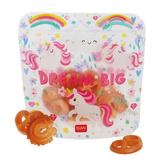 Immagine di SET DI 3 BUSTE PER ALIMENTI LEGAMI - SNACK BAGS UNICORN