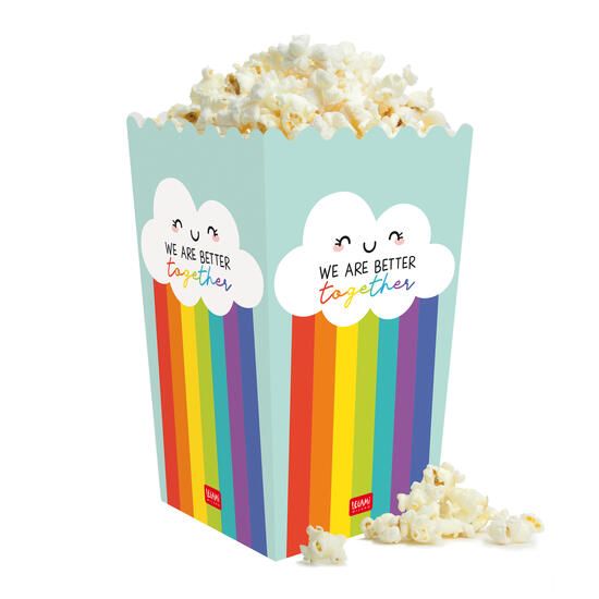 Immagine di SET POPCORN E BICCHIERI - MOVIENIGHT FOR TWO - RAINBOW